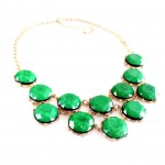 Emerald Marbled Stone Bauble Box Necklace